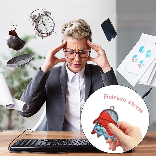 Miniatura 2 de 24 piezas de regalos para el día de San Valentín para niños mini llavero para la ansiedad mini burbujas para reventar regalos de fiesta del día de