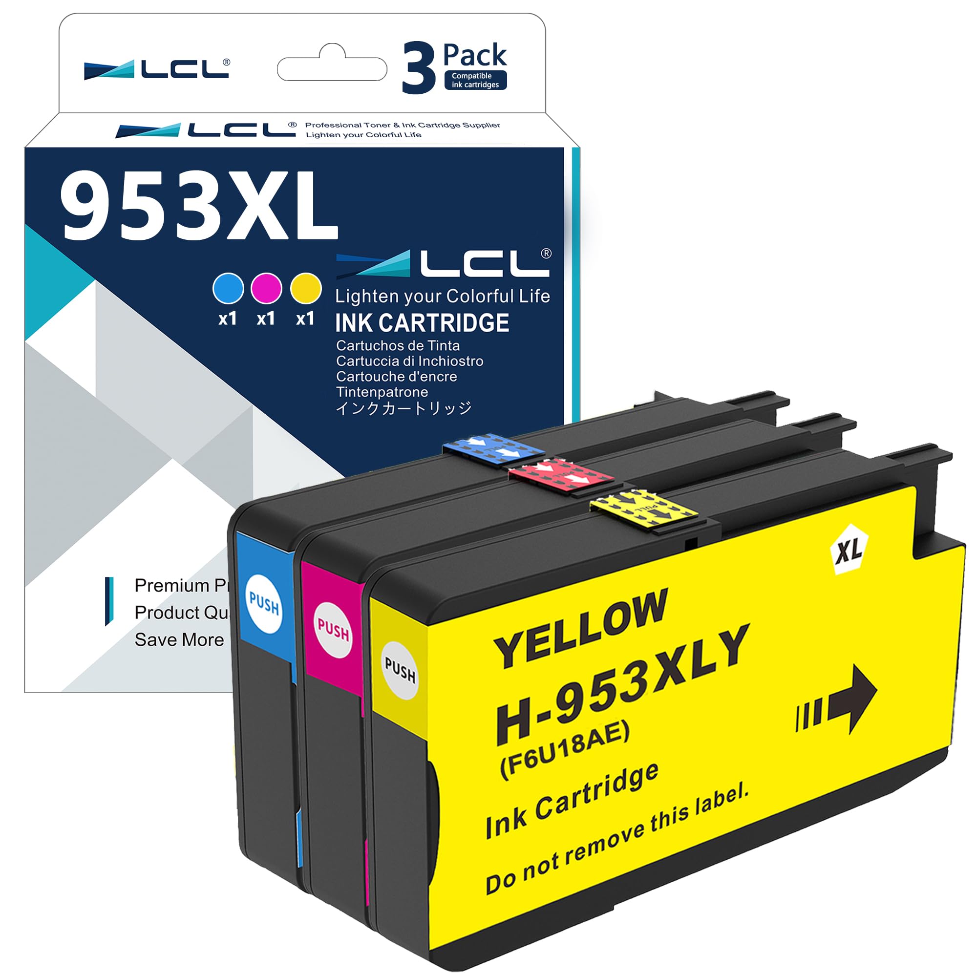 すう LCL 953XL Ink Replacement for HP 953 XL F6U12AE F6U13AE F6U14AE