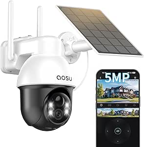 aosu 防犯カメラ 屋外 ソーラー 500万超高画素 360度広角撮影