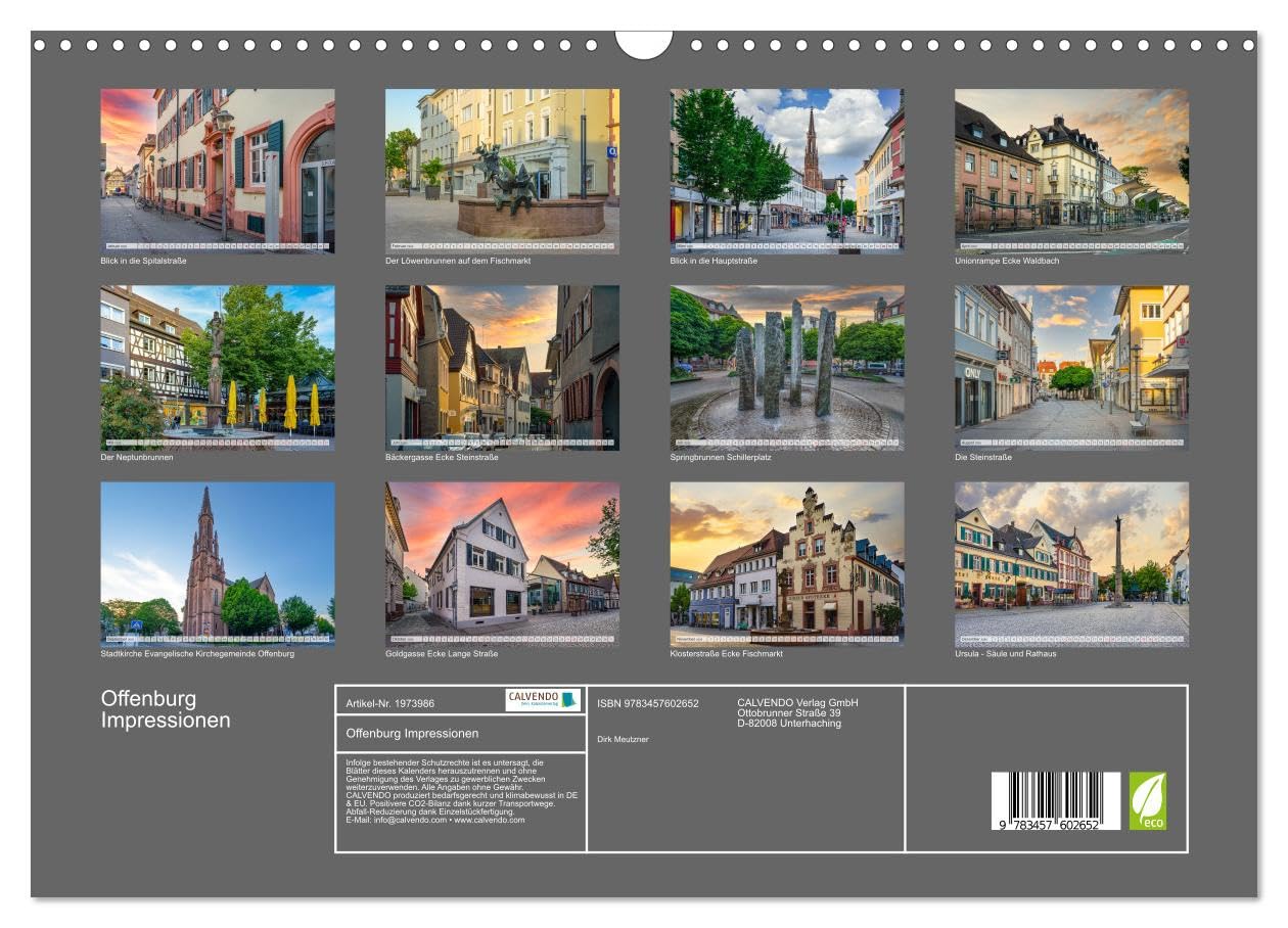 Offenburg Impressionen (Wandkalender 2026 DIN A3 quer), CALVENDO Monatskalender: Zwölf wunderschöne Bilder der Stadt Offenburg