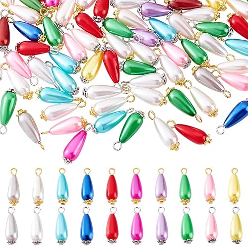 Colgantes de perlas colgantes de perlas colgantes de perlas de plástico ABS colgantes de perlas de imitación para hacer collares, accesorios de