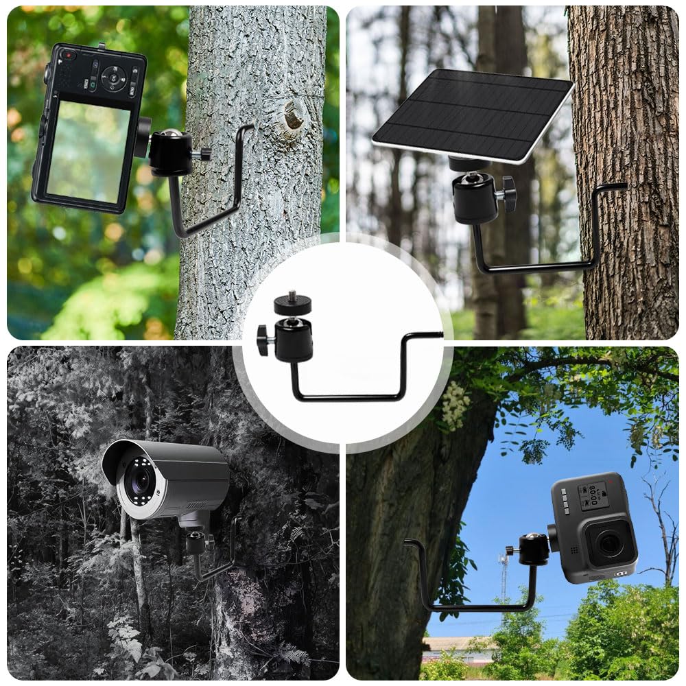 Zewnętrzny uchwyt na kamerę myśliwską, uchwyt na drzewko do kamery oporowej, z metalową głowicą kulową, regulowana 360°, uniwersalny gwint 1/4", uchwyt montażowy do kamery myśliwskiej
