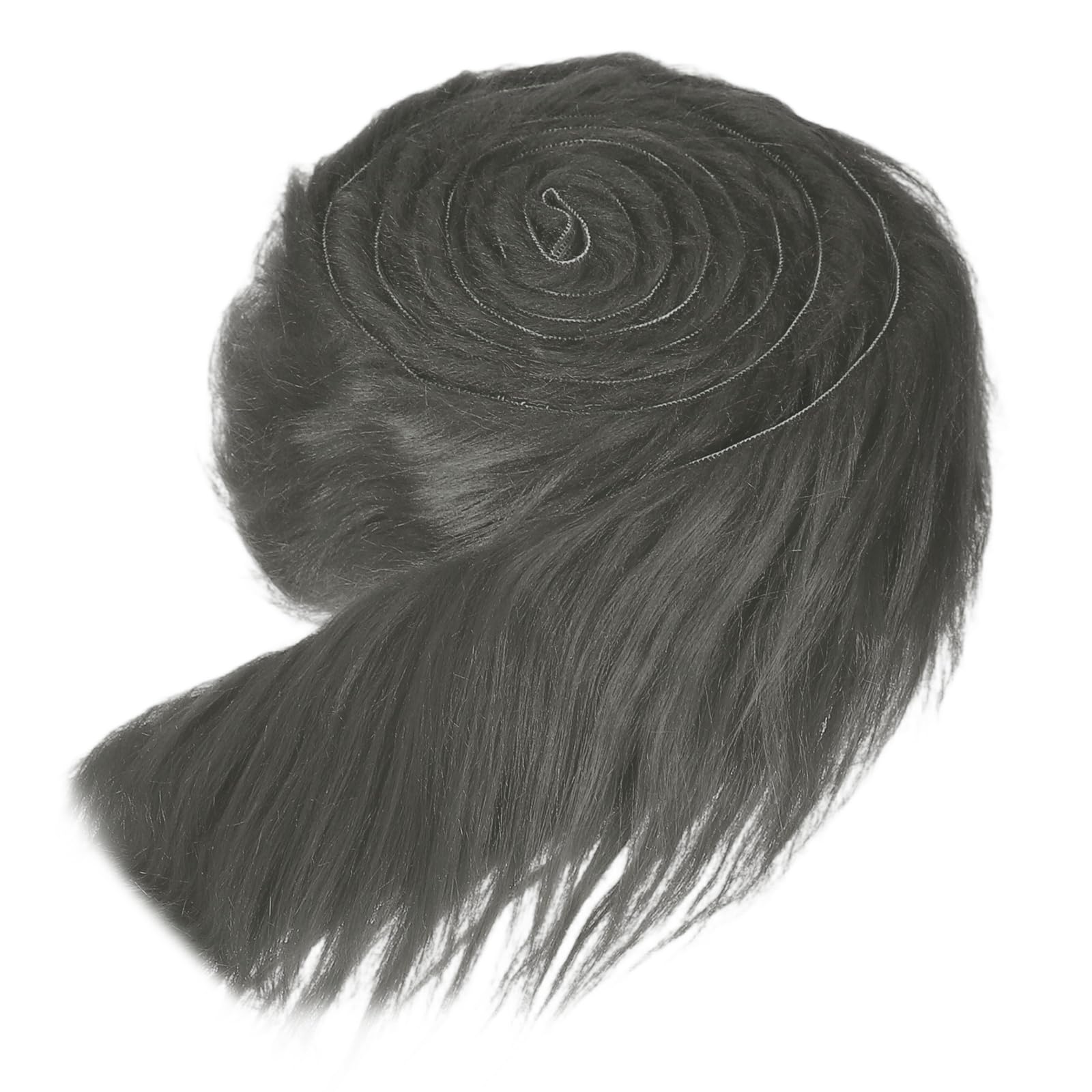 sourcing map Faux Fur Fabric, 60 x 2 Inch Plush Faux Fur, Fluffy Fuzzy Fabric Precut Strips for Crafts Beard Hair Costume Dolls Cosplay Home Decor, Dark Gray