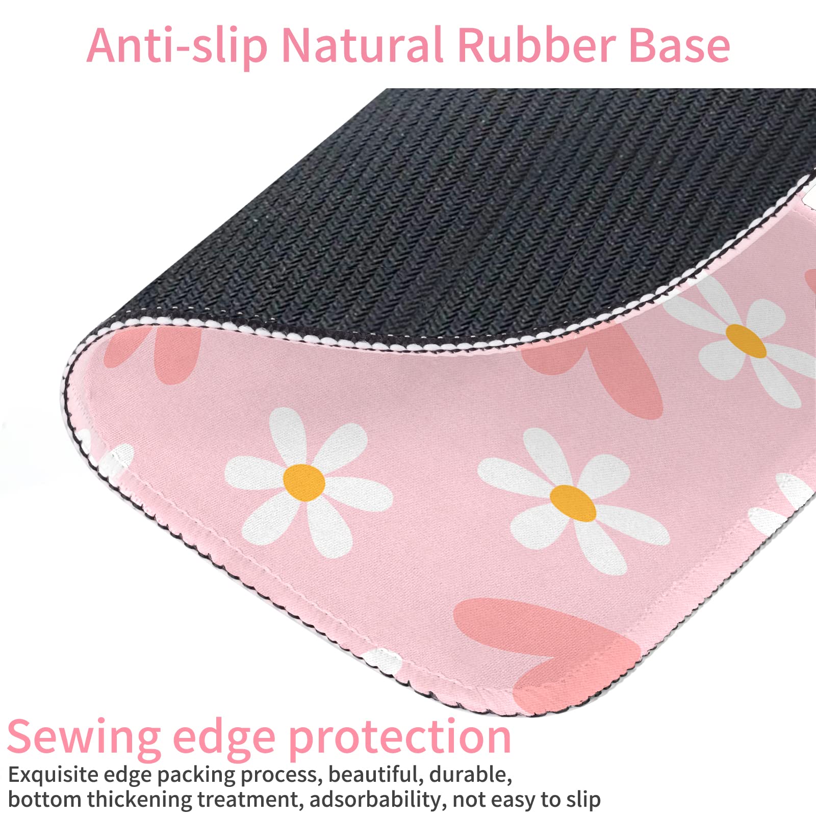 Mouse Pad, Floral Mouse Pad, Square Waterproof Premium-Textured Mouse Mat, Non-Slip Rubber Base