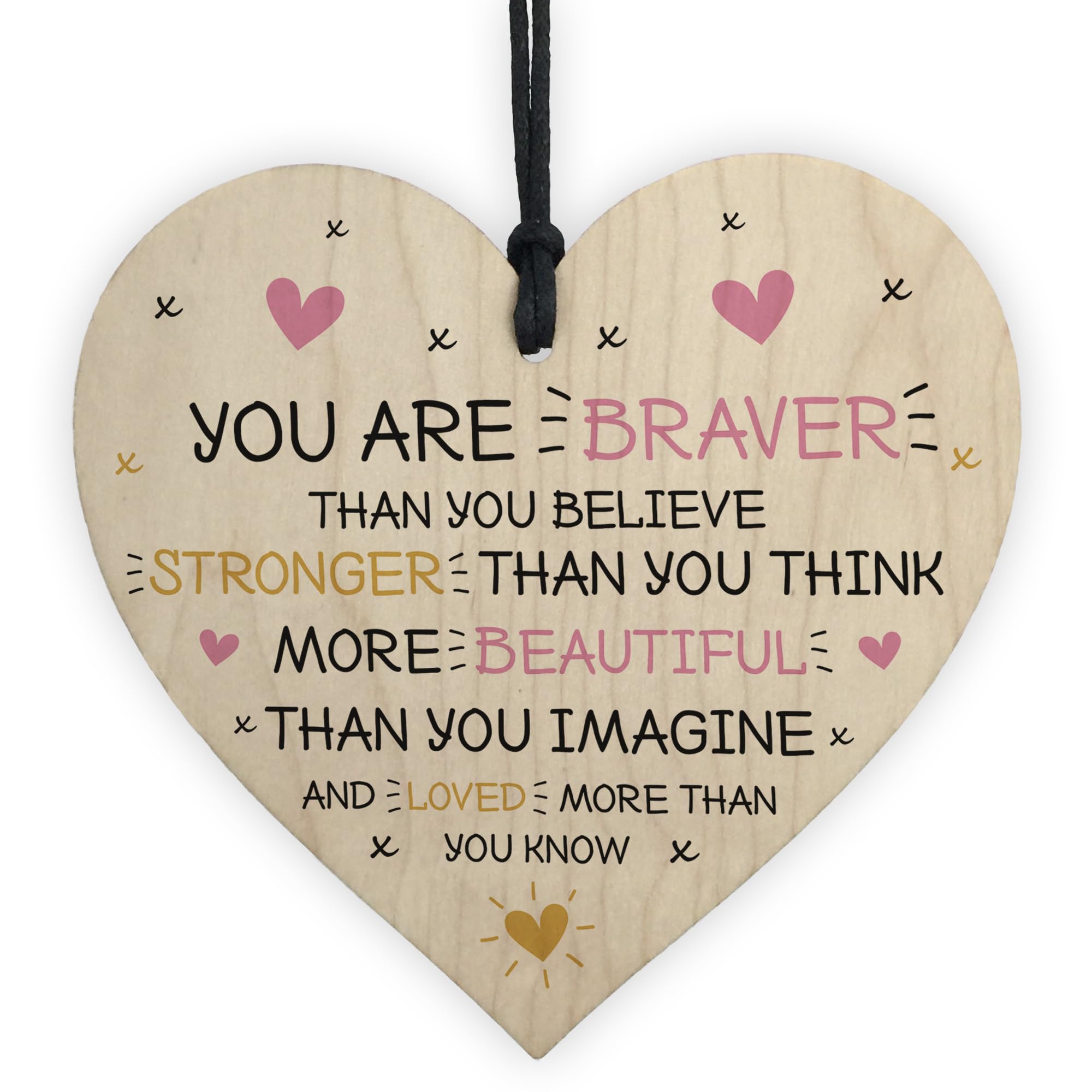 Red Ocean Braver Strong Beautiful Best Friend Inspirational Friendship Gift Keepsake Sign