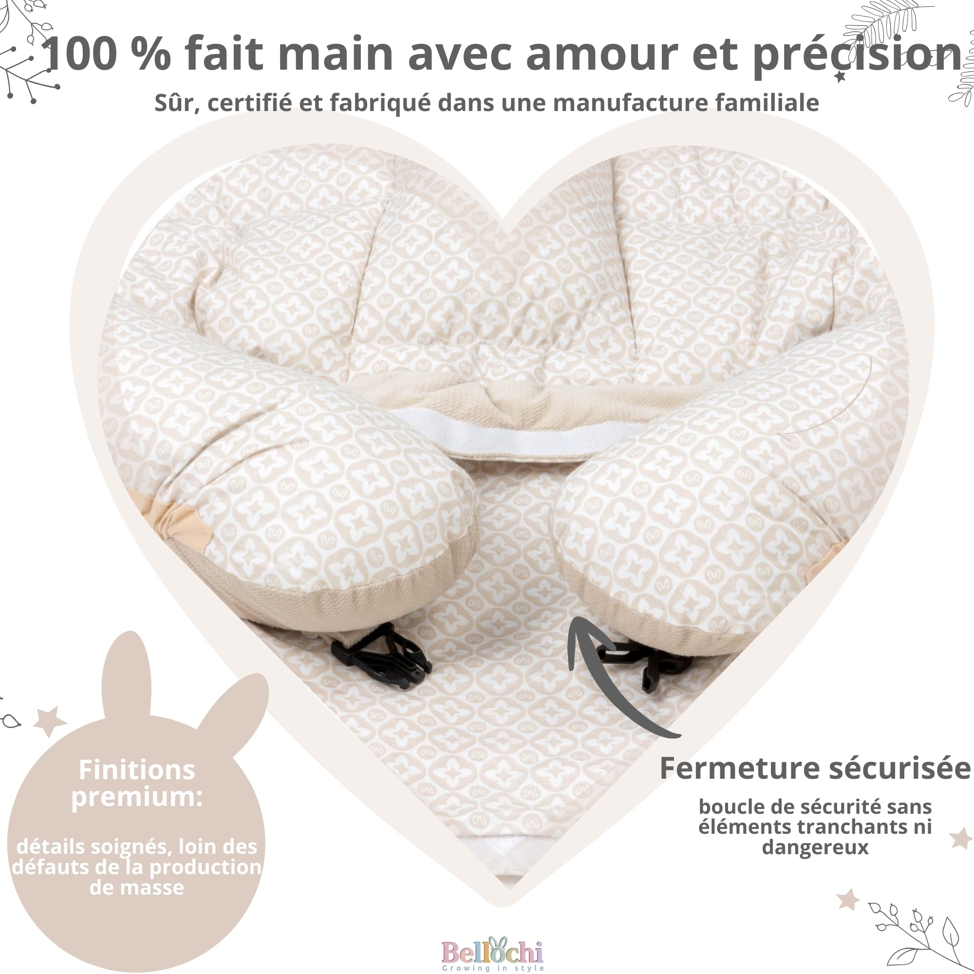 Cocoon Bellochi pour Jumeaux | Nid pour Bébé 100x100 cm | Cocon de Bébé | Sécurité et Confort | Cocon Multifonctionnel | LUX Collection