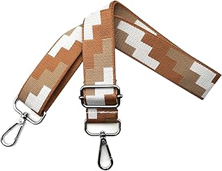 Correa para Bolsos de Mujer Ajustable, Correa para Bolsos Bandolera con Mosquetón Plateado 3.8cm Anchura, Correa de Hombro Reemplazo para Bolsos Crossbody Accesorios, Marrón Blanco, J10
