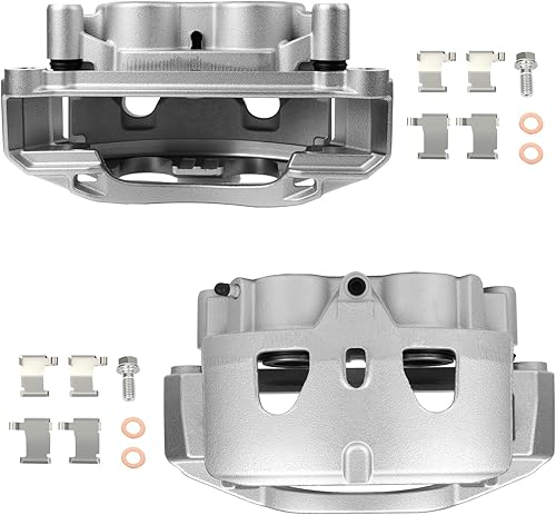 SCITOO Pinzas de freno delanteras con soporte 18B5303 18B5302 compatibles para Chevy Silverado 2500 HD/Silverado 3500 HD, para Chevy Suburban 3500