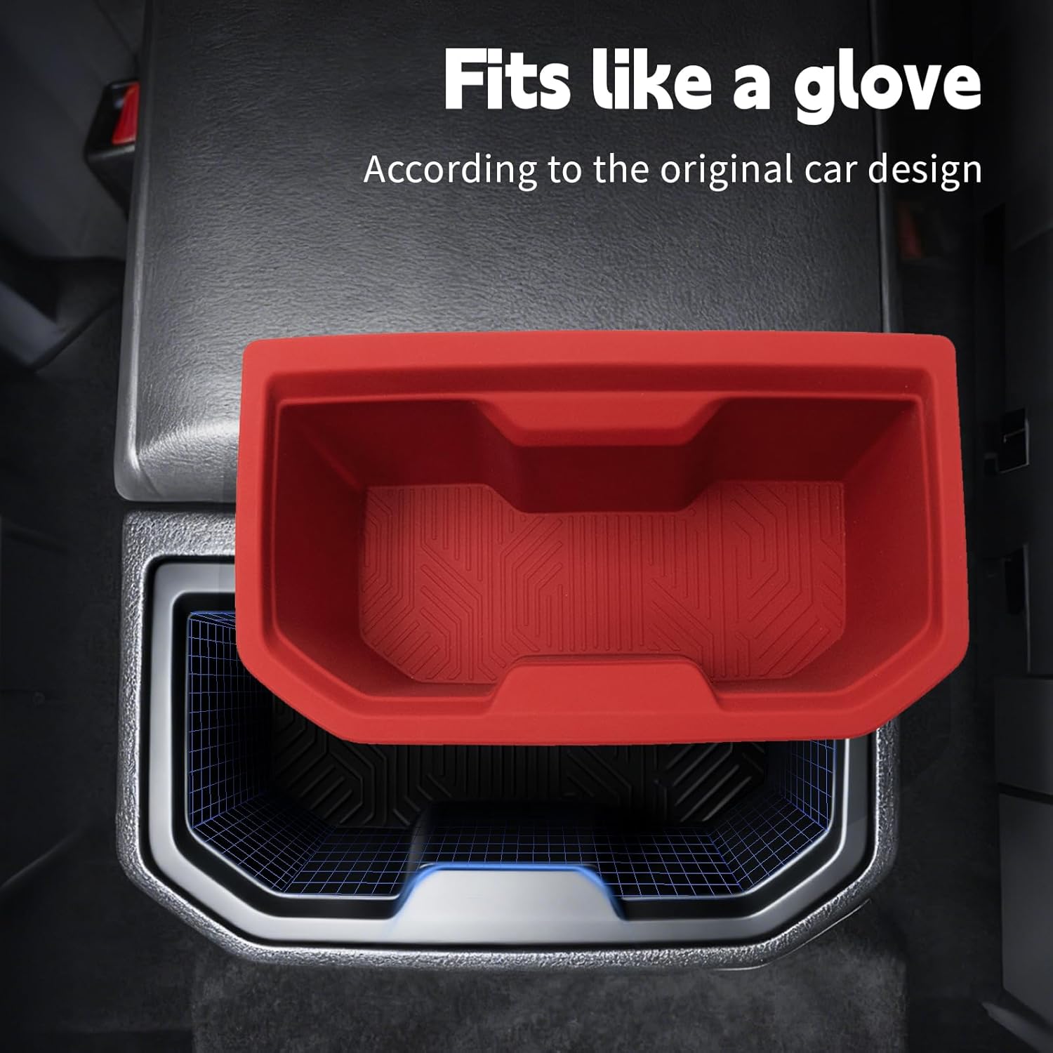 13 Pcs Custom Fit Silicone Organizer Tray Kit for Tacoma 4th Gen Crew Cab (2024 2025 2026) - Cup Holder Inserts + Door Pocket Liners + Wireless Charging Pad - Anti-Slip Protector Mats (red)