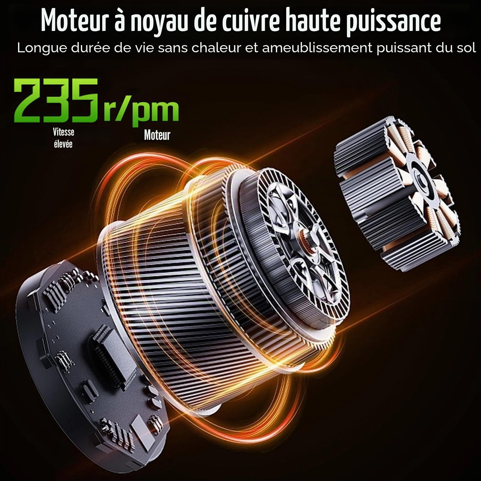 Motobineuse Électrique sans Fil,Portable Motoculteur Compatible avec Batterie 21V (sans Batterie),550W 235RPM,Largeur/Profondeur De Travail 10/10cm,Cultivateur pour Potager,Yard,Culture du Sol