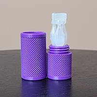 Vista 36 de Znet3D Eye Drop Vial Holder & Travel Carry Case - Securely Holds Three (3) Single-Use Vials - Screw-On Lid, Knurled Pattern - Keep Vials Safe & Silk