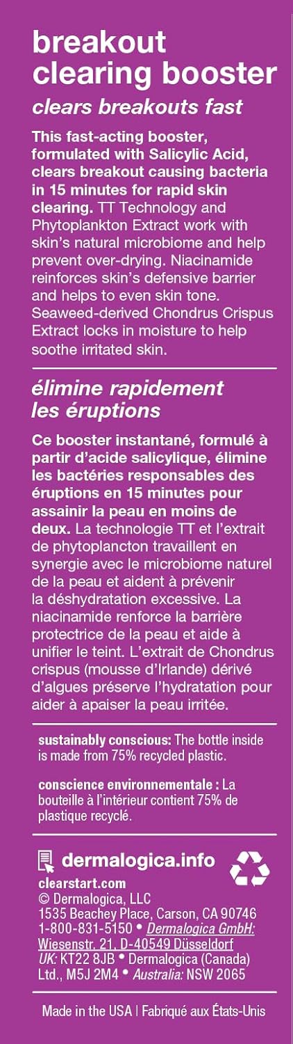 Dermalogica Clear Start Breakout Clearing Booster (1 Fl Oz) Acne Spot Treatment with Salicylic Acid - Clears Breakouts & Locks in Moisture To Soothe Irritation