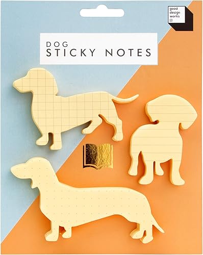 Good Design Dog Sticky Note - Papelería de perro salchicha - Bloc de notas para perros Weiner - Regalos de perro salchicha - Notas adhesivas