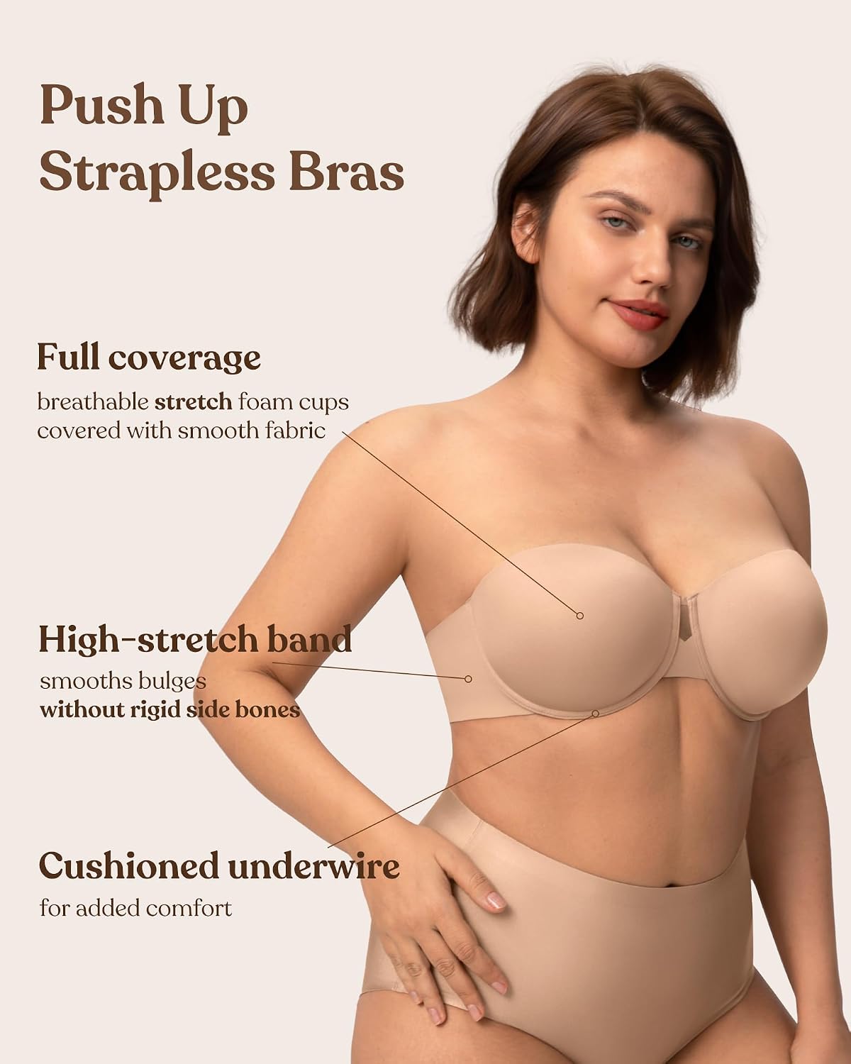 HSIA Strapless Bras for Women Large Bust Coolcomfort Minimizer Corset Full Coverage Plus Size Convertible Bustier