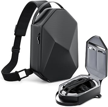 حقيبة حمل annapro لـ Meta Quest 3/Quest 3S/Quest 2/Apple Vision Pro 2، حقيبة Fashion Crossbody VR متوافقة مع ملحقات حزام البطارية Kiwi Design/BOBOVR Elite، حقيبة سفر للكتف