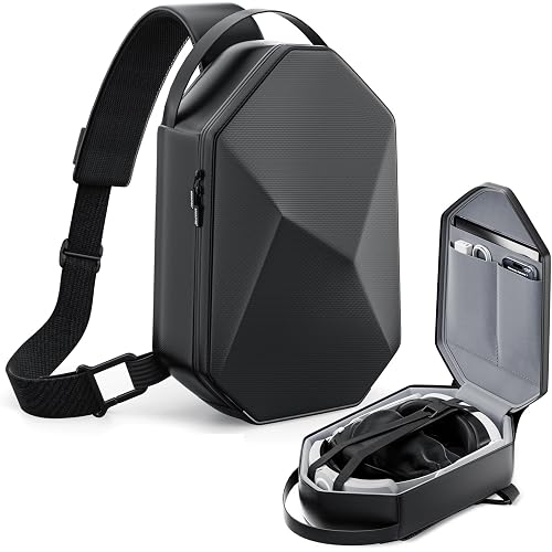 annapro Carrying Case for Meta Quest 3/Quest 3S/Quest 2/Apple Vision Pro 2, Fashion Crossbody VR Bag Compatible with Kiwi Design/BOBOVR Elite Battery Strap Accessories, Shoulder Travel Bag