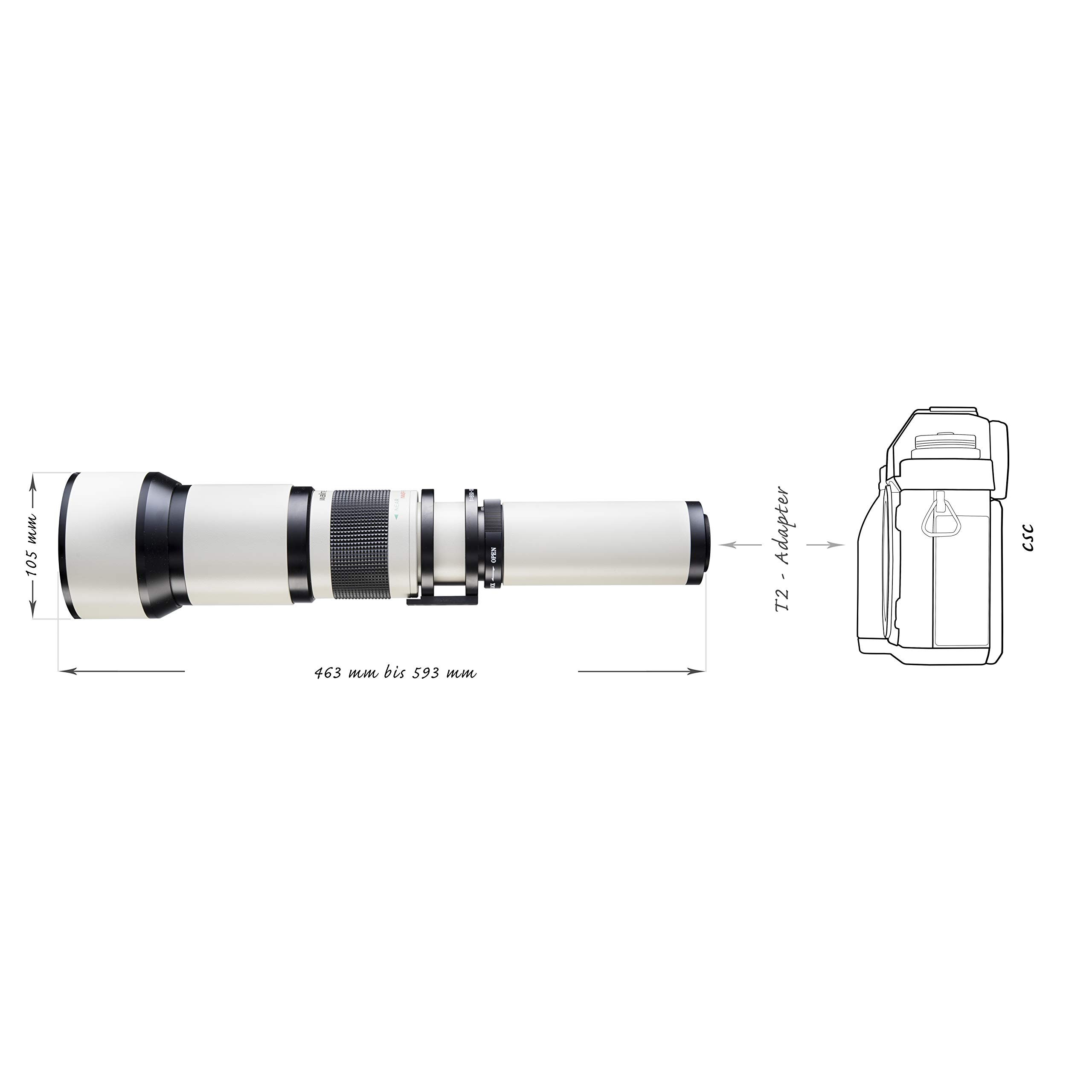 Téléobjectif walimex pro 650-1300/8-16 IF pour monture Sony E