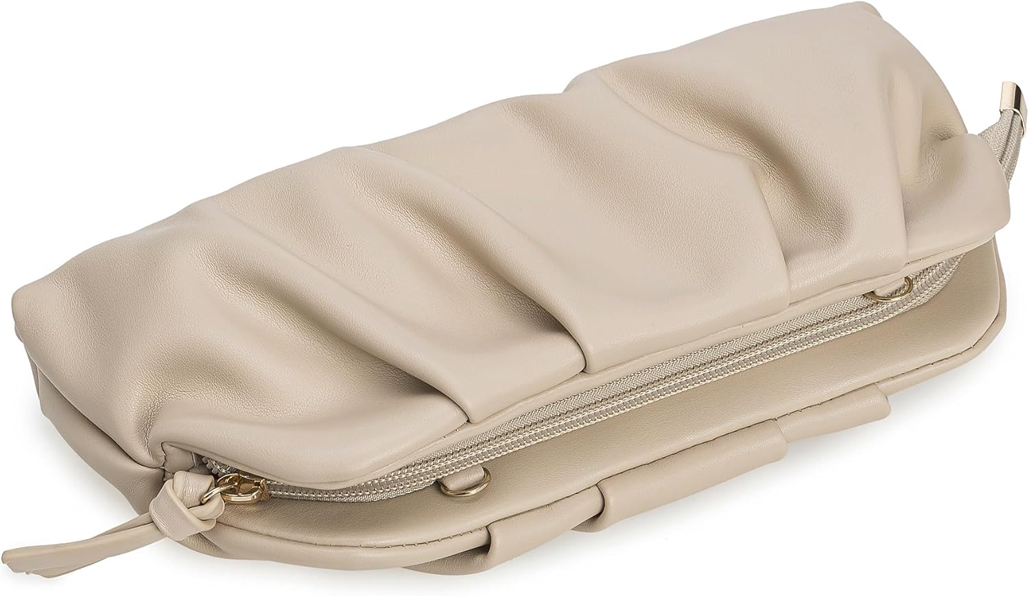 CHARMING TAILOR Chic Soft Vegan Leather Clutch Bag Dressy Pleated PU Evening Purse for Women - Image 4