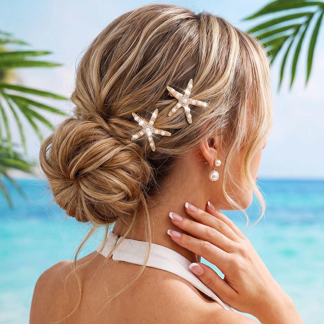 CAKURE Starfish Hair Clips Mermaid Hair Barrettes Beach Hair Accessories
