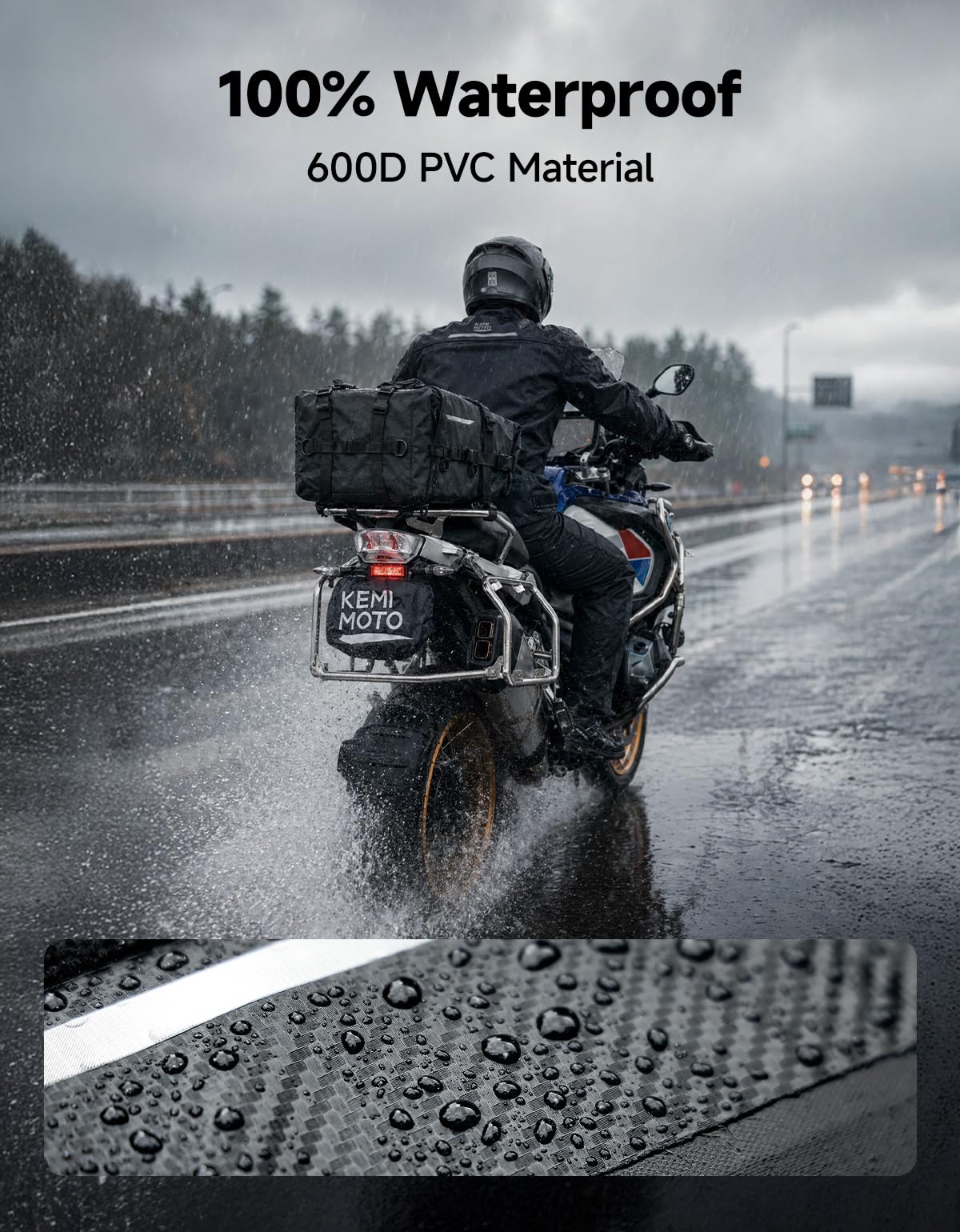 Amazon | KEMIMOTO バイクテールバッグ35 l完全防水バックパック