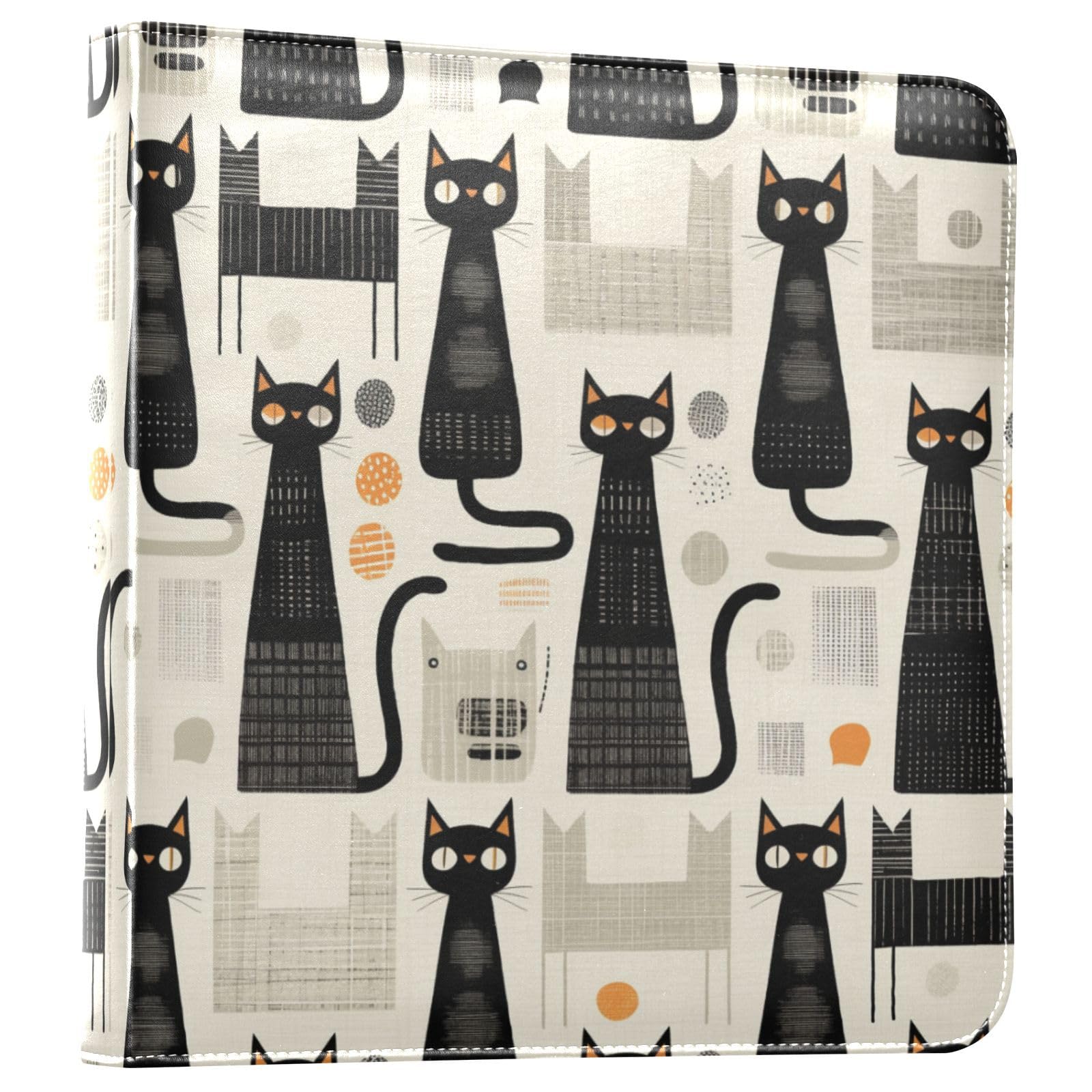 Kigai Cute Cats Photo Album Self Adhesive Scrapbook Album Leather Cover DIY Picture Scrap Book with 20 Adhesive Sheets, 11.8x24x0.8 inch