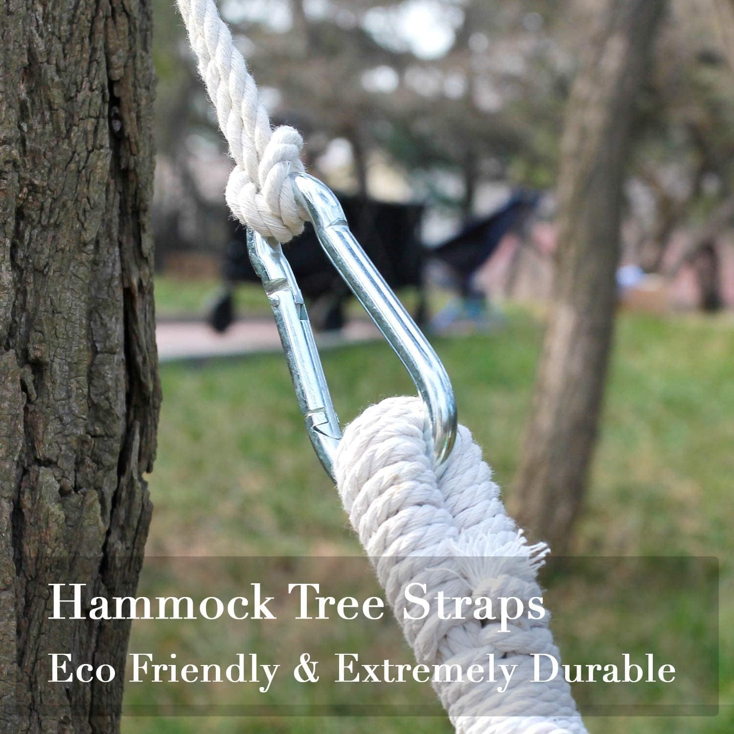 Hammock Tree Straps Extra Long - 2 Pack Tree Swing Hanging Straps Hammock Rope 16.4ft Each with Heavy Duty Carabiner Hooks Kit for Camping Trip Playground Outdoor