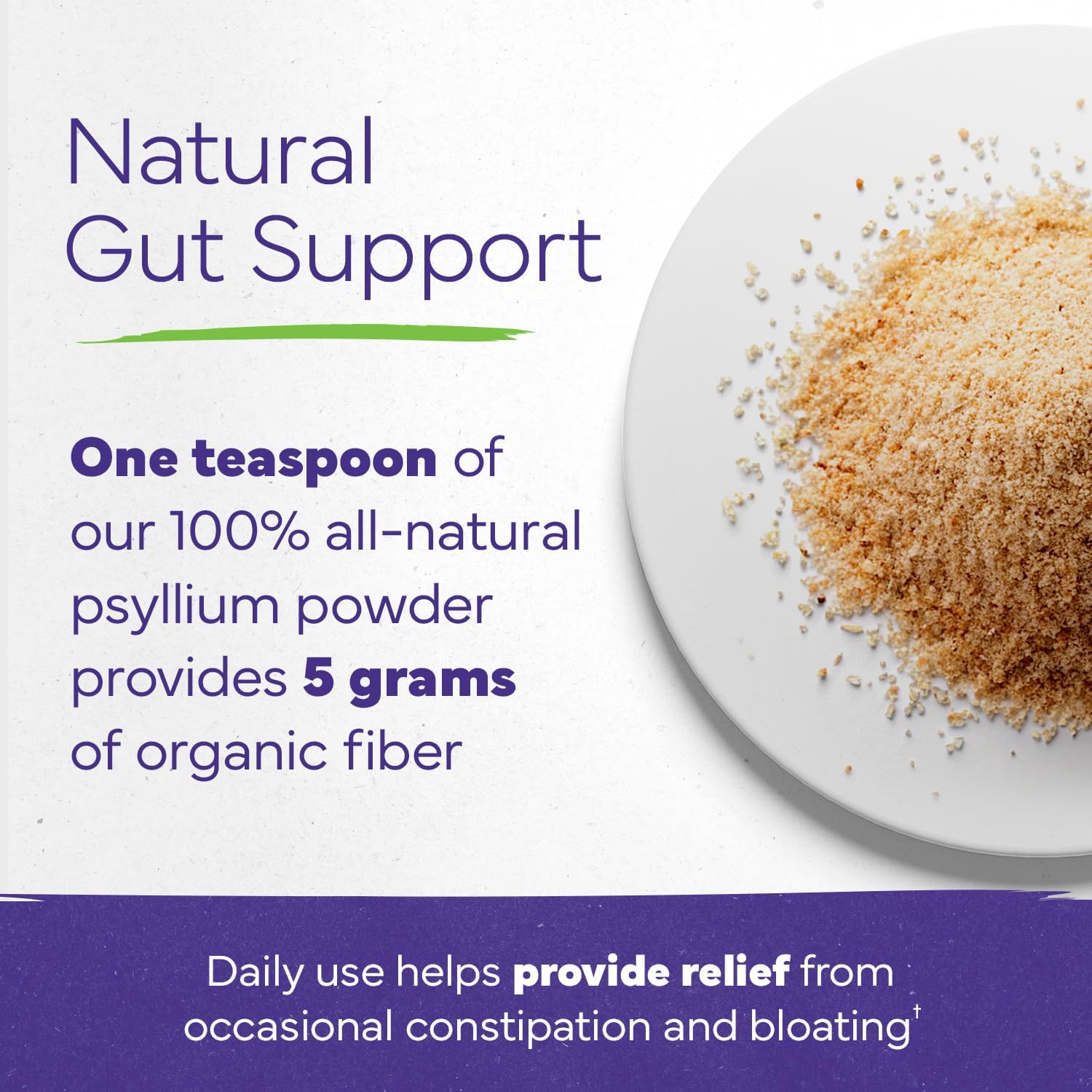 Konsyl Organic Psyllium Husk Powder, 5g of Plant Based Soluble Fiber per Serving – USDA Organic, Non-GMO, Gluten Free, Sugar Free, Vegan, 12 Ounce (Pack of 1) - Image 2