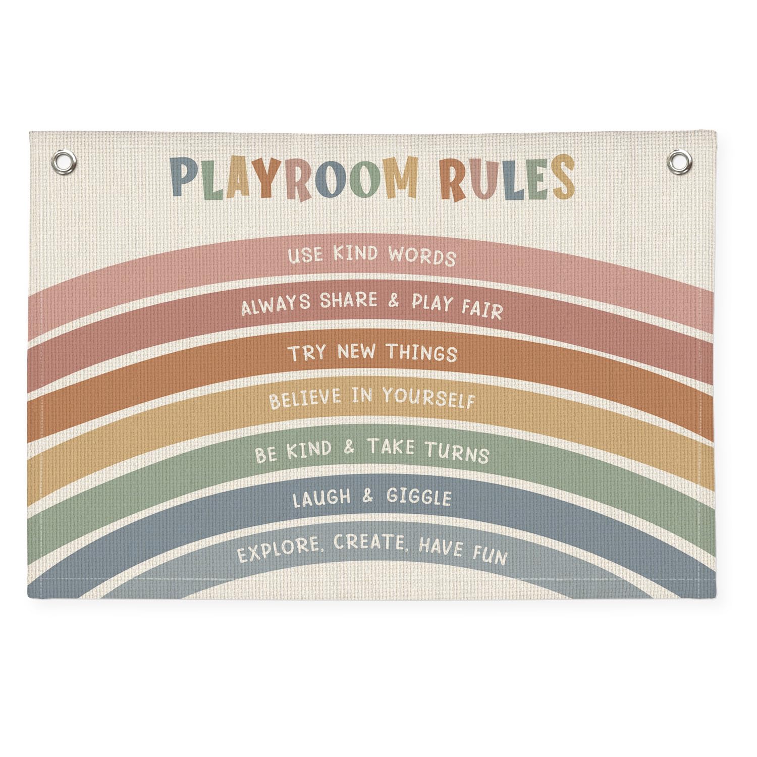 Bannière en toile pour habiller un mur vide avec la 349LH-banner-playroom