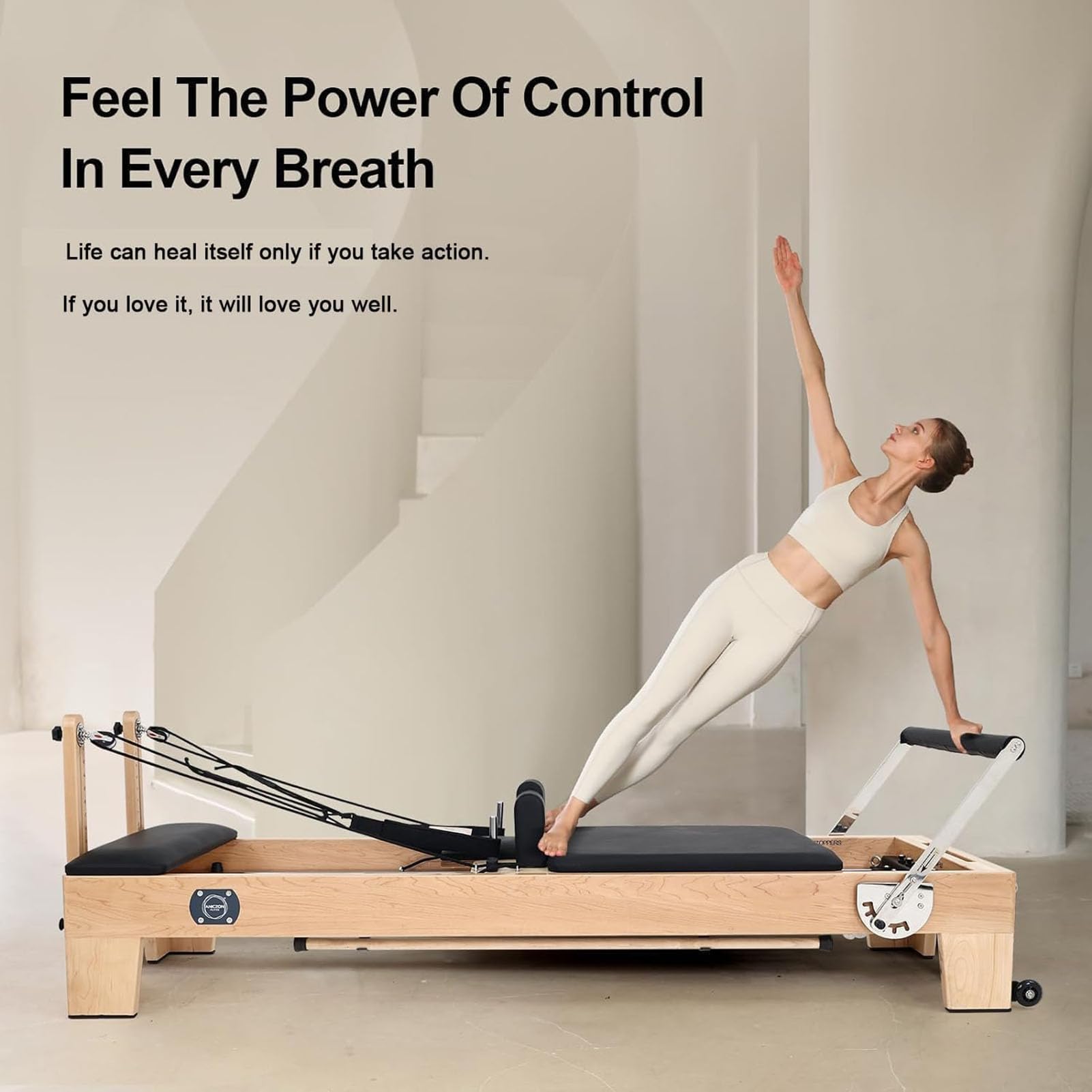 DJXIK White Maple Wood Pilates Core Bed, Body Shaping Machine