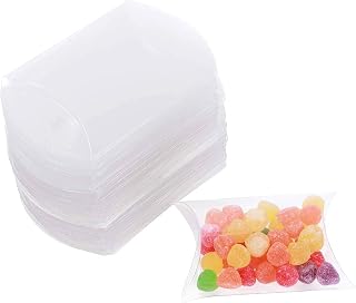 50pcs Transparent Pillow Gift Box Wedding Party Wedding Party Gift Box small gift boxes favor boxes pillow boxes clear box clear plastic pillow gift box with protective film