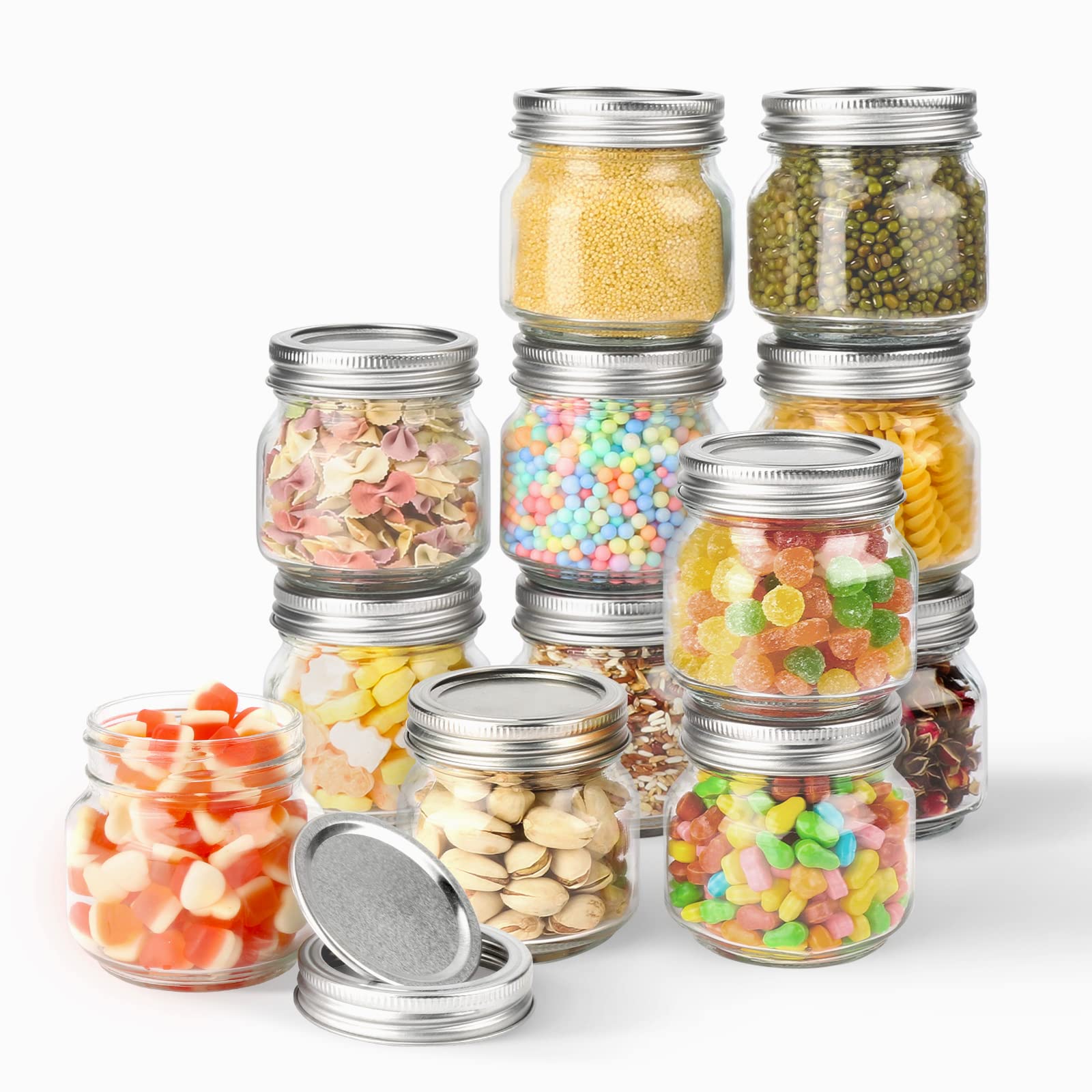 Buy Fasiner Glass Mason Jar 8oz (250ML), Small Glass Jars with Lids