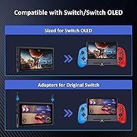 Vista 9 de NexiGo Hall Effect Gripcon (No Drift, No Deadzone) with Hall Sensing Joystick for Nintendo Switch/Switch OLED, Ergonomic Handheld Mode, 6-Axis Gyro