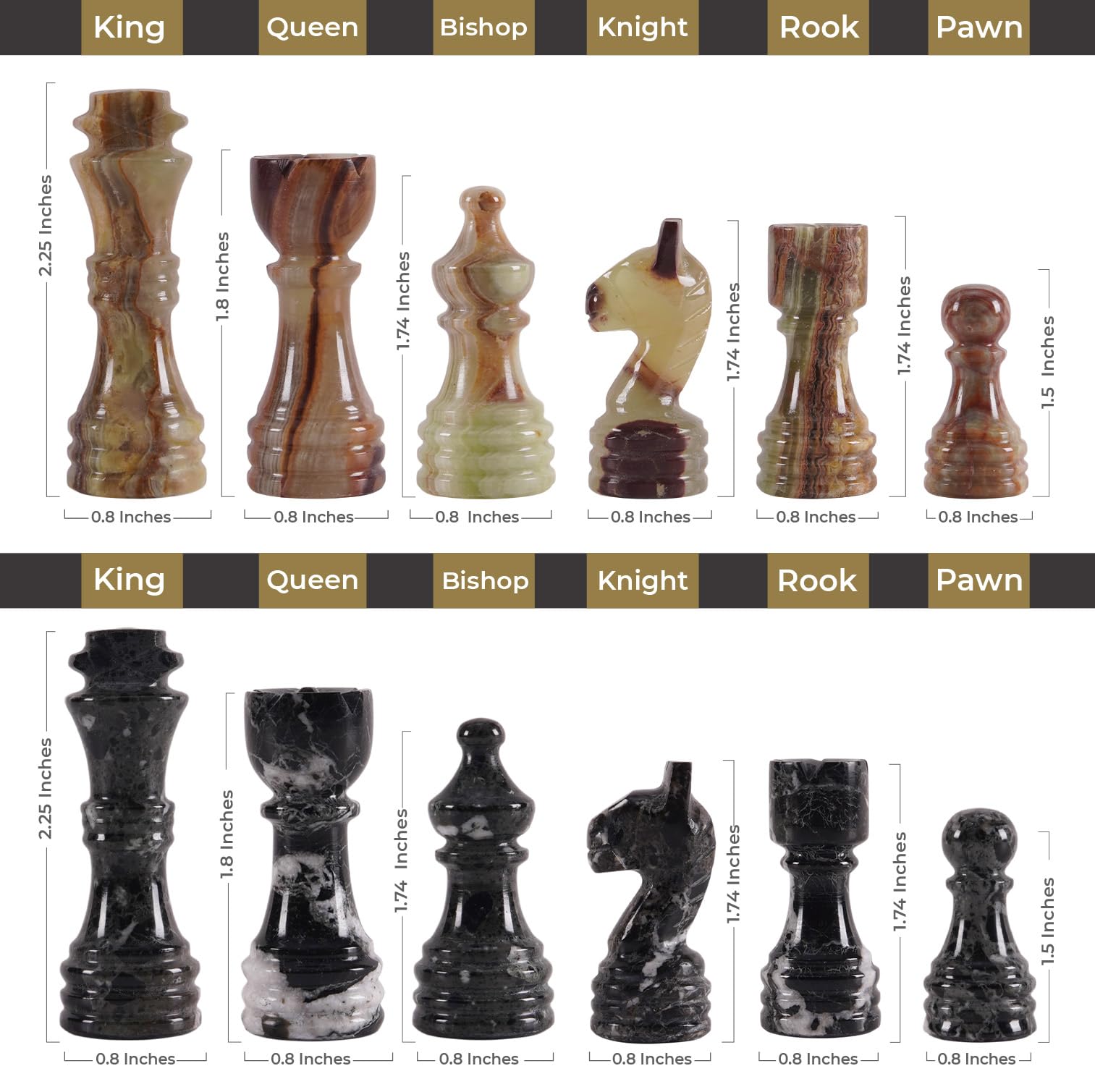 Set di scacchi in marmo per adulti con scatola portaoggetti complementare, giochi da tavolo fatti a mano nero e verde da 30,5 cm per adulti, set di scacchi di alta qualità con regine
