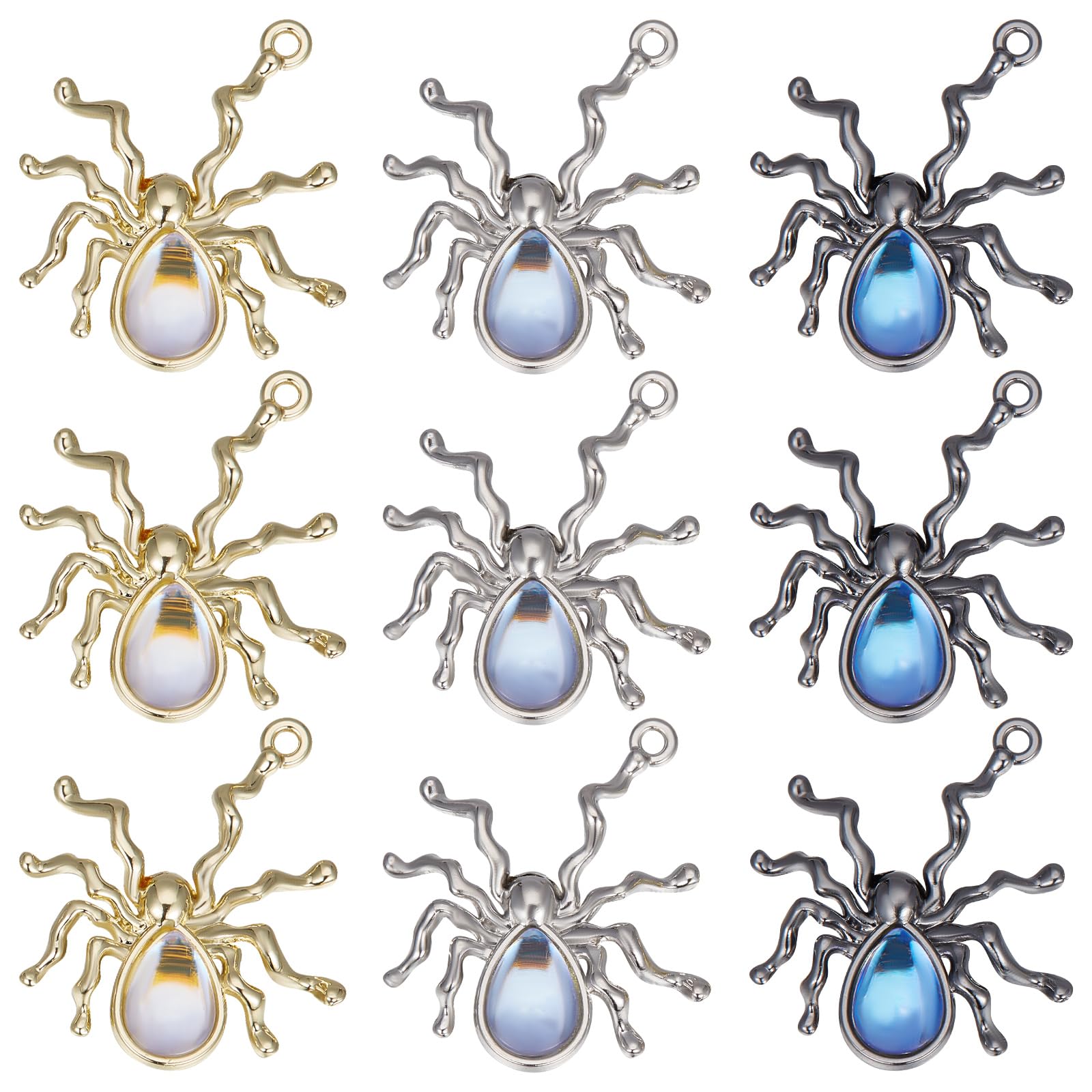 SUNNYCLUE - Kit 164 Pièces Breloques Gothiques Halloween Pour Téléphone - Araignée, Citrouille, Crâne, Pendentifs, DIY