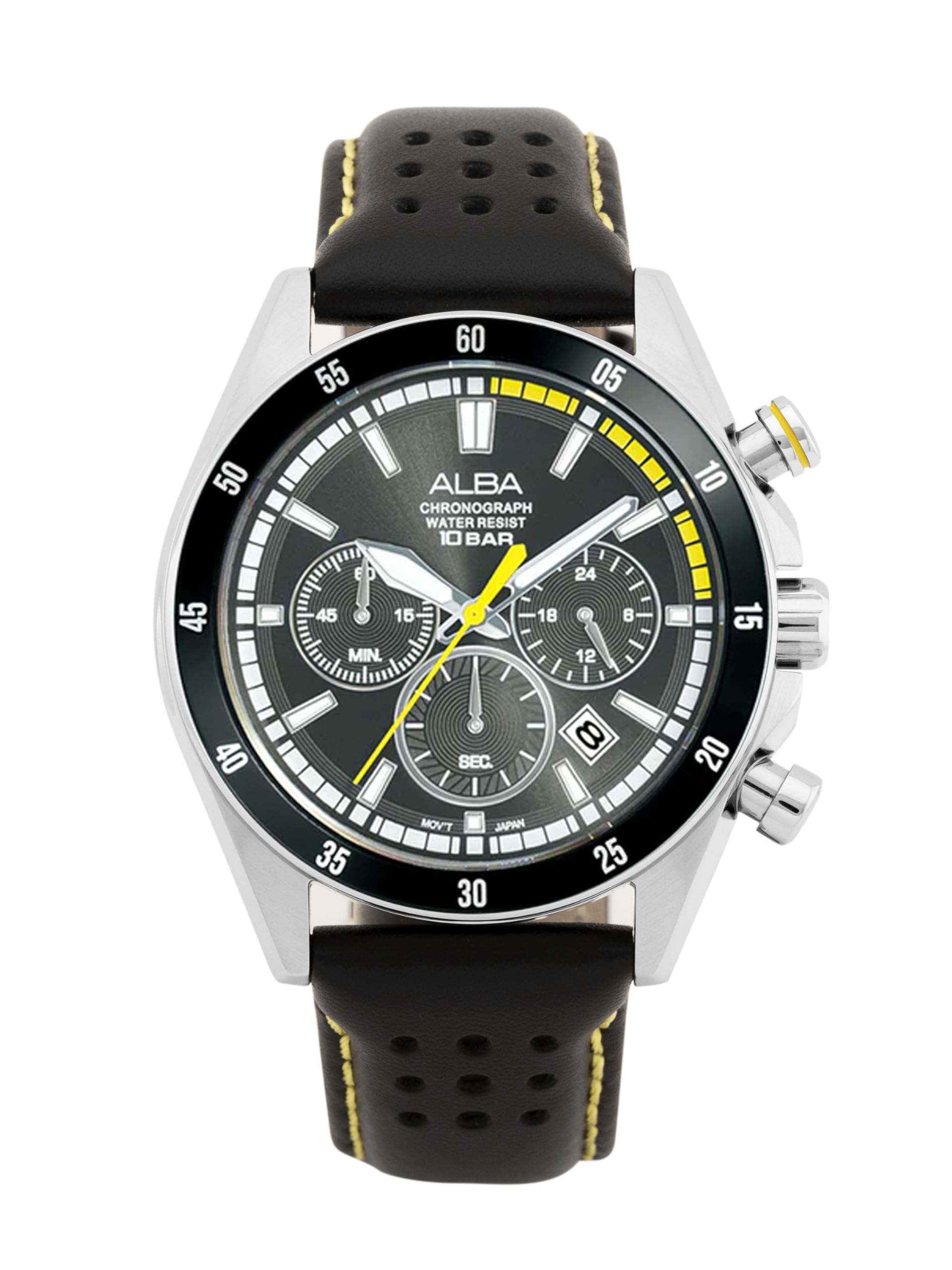 Alba Leather Men Analog Wristwatch At3J33X1, Black Dial, Black Band (B0CD82QF3V) Amazon Price History, Amazon Price Tracker