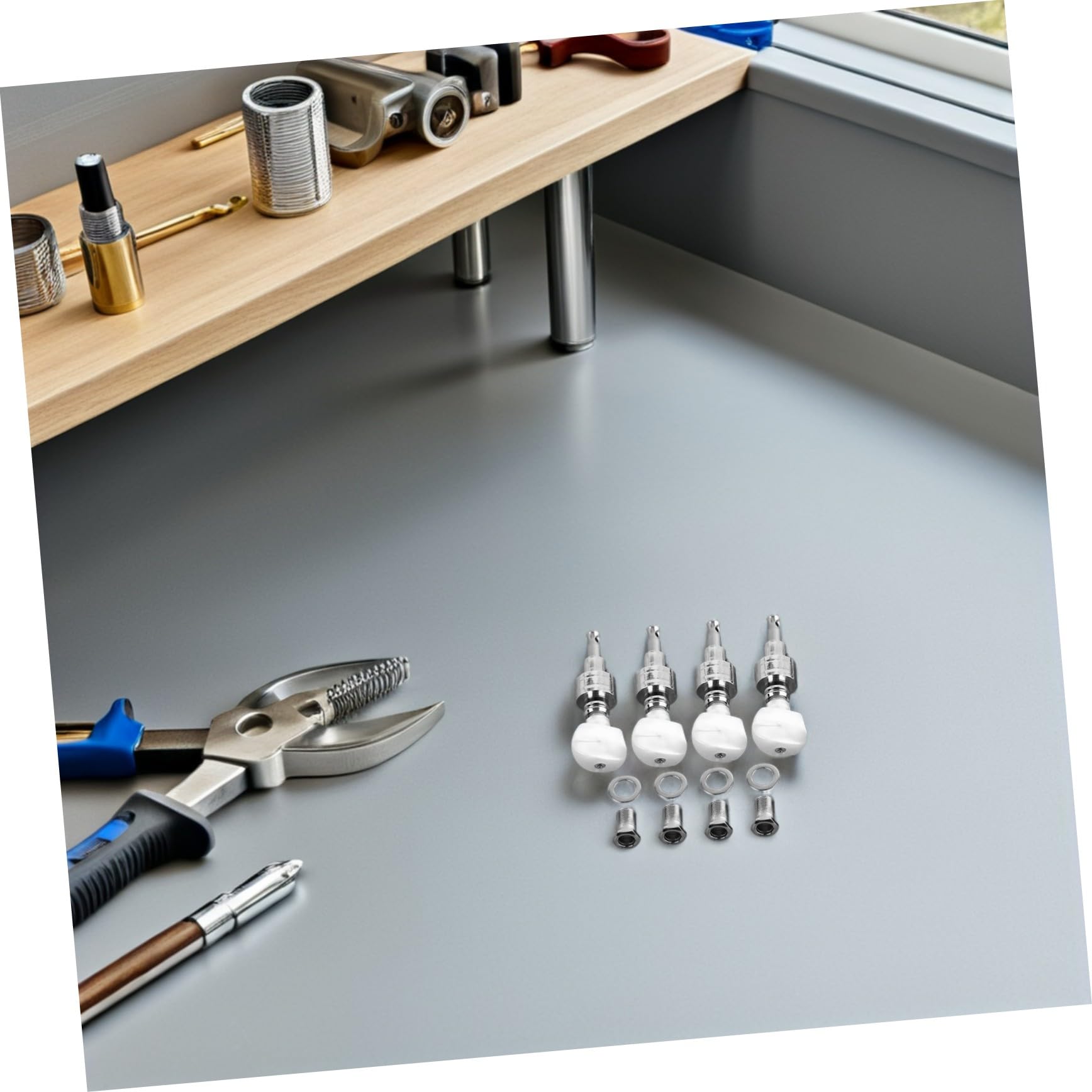 Banjo Maschinenkopf Professionelles Design 4 Stück aus Metall und Hohe Zuverlässigkeit mit 4 Buchsen und 4 Ferrulen für Banjo Stimmung