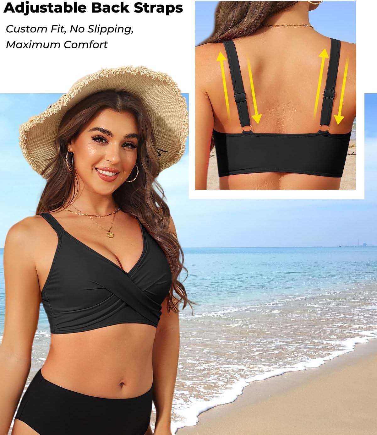 Women Bikini Top Only - Push Up Large Bust Swimsuit Top 2025 Twist Front Bathing Suit