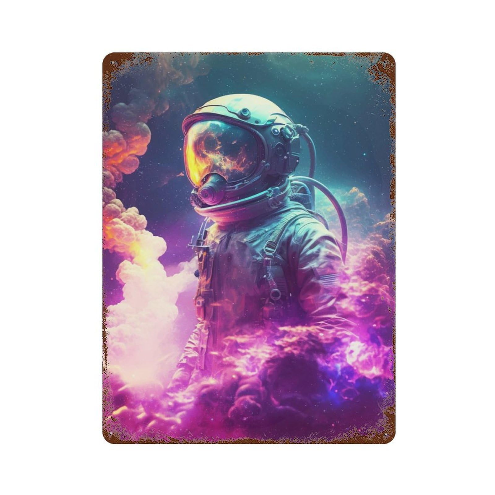 Lost Astronaut Retro Metal Sign 15.7"x11.8", for Garage, Bar And Workshop Decor, Shabby Chic Decor