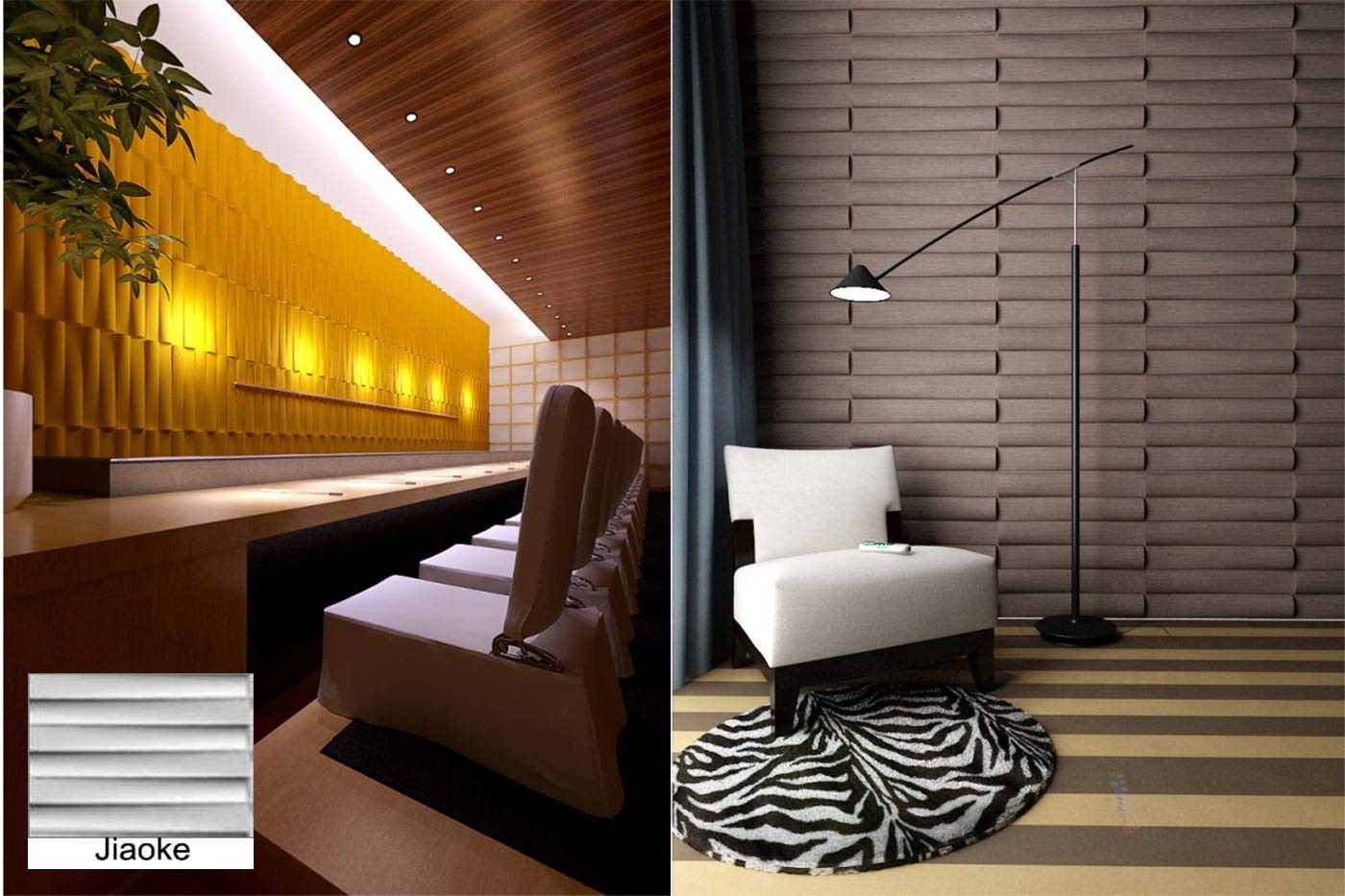 Tr White Natural Bamboo 3D Wall Panel Decorative Wall Ceiling Tiles Cladding Wallpaper 3D Jiaoke 6 M²