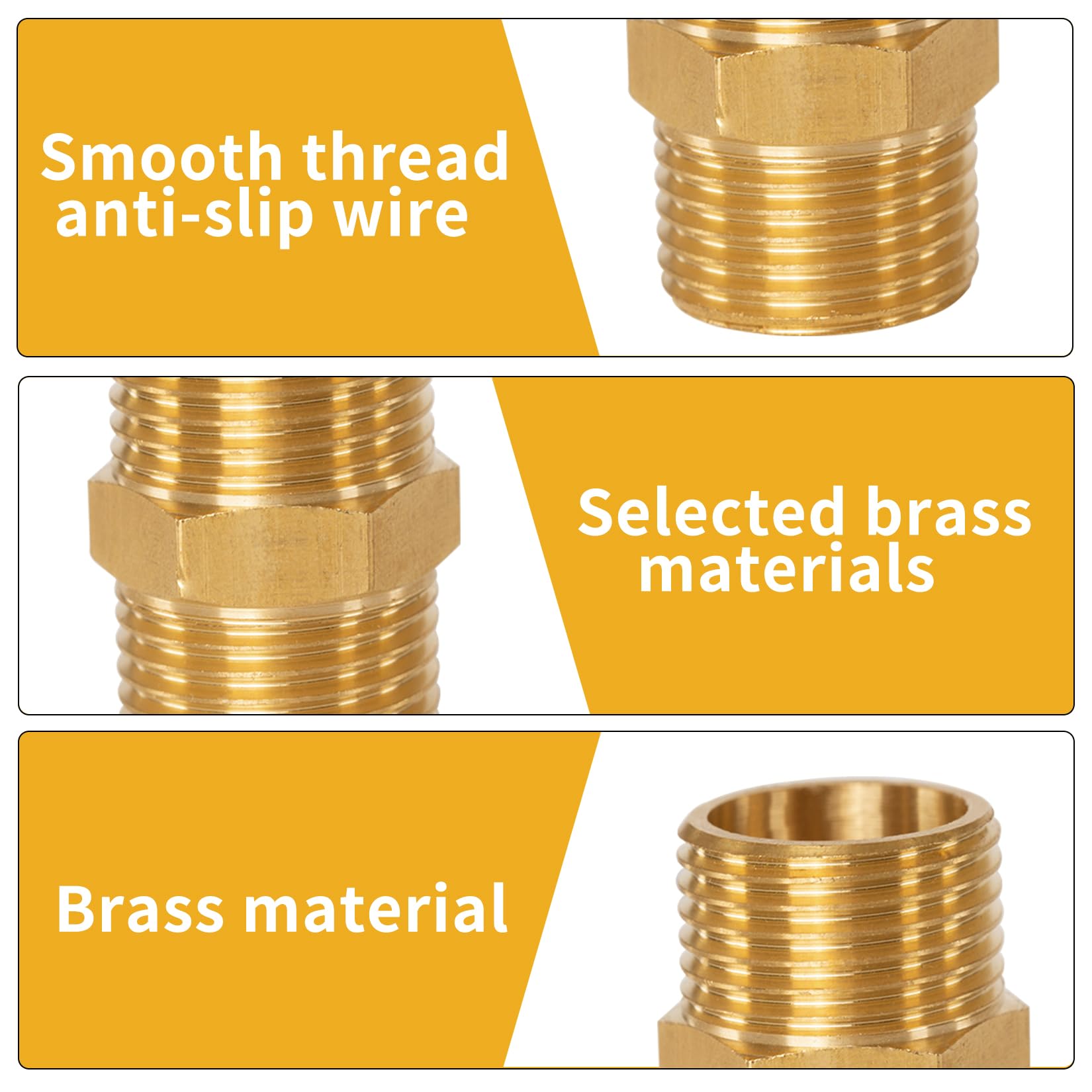 4 Pz Raccordo per Tubi, Connettori Dritti in Ottone, Maschio 3/4", Connettore Doppio Nipplo, Raccordo Filettato in Ottone, Filettatura Maschio BSP da 3/4", Raccordi a Vite per Tubi