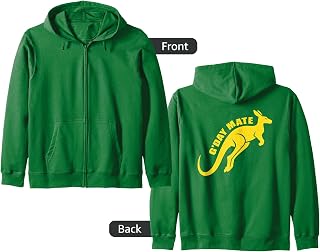 Vintage Kangaroo Australia Shirt, G'day Mate , Australia Day Zip Hoodie