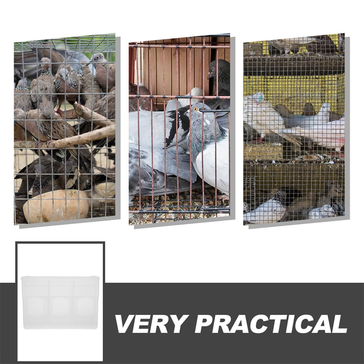 2 Stück Teiliges Vogelfuttersilo mit Kammern Auslaufsicherer Futterspender für Tauben Papageien und Wachteln Automatischer Futterautomat zum Aufhängen im Vogelkäfig Praktisch und
