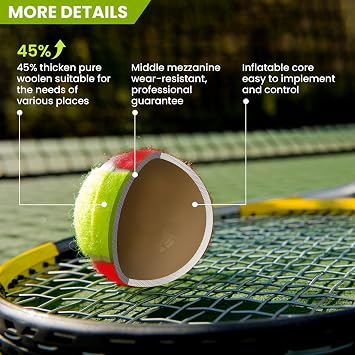Tennis Balls Bulk Orange for Kids Dogs Practice Low Compression Stage, Tennis Balls Non Slip Rubber Good for Beginner Training Ball Tool
