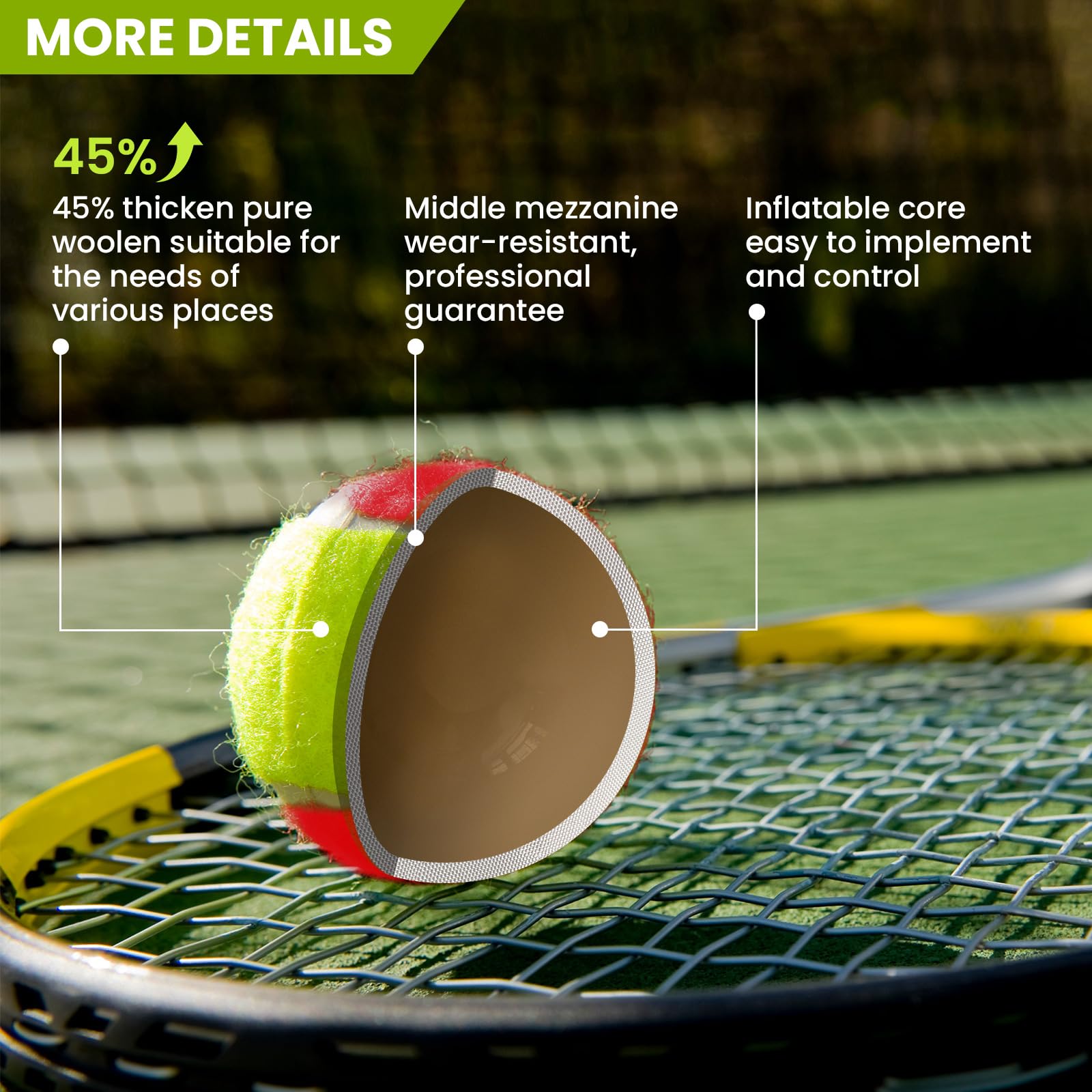 XJBTBA Palline da Tennis, morbide, Elastiche, a Bassa Compressione, Senza Pressione, Strumento per Allenamento in Massa, Colore Arancione, per la Pratica Giovanile all'aperto