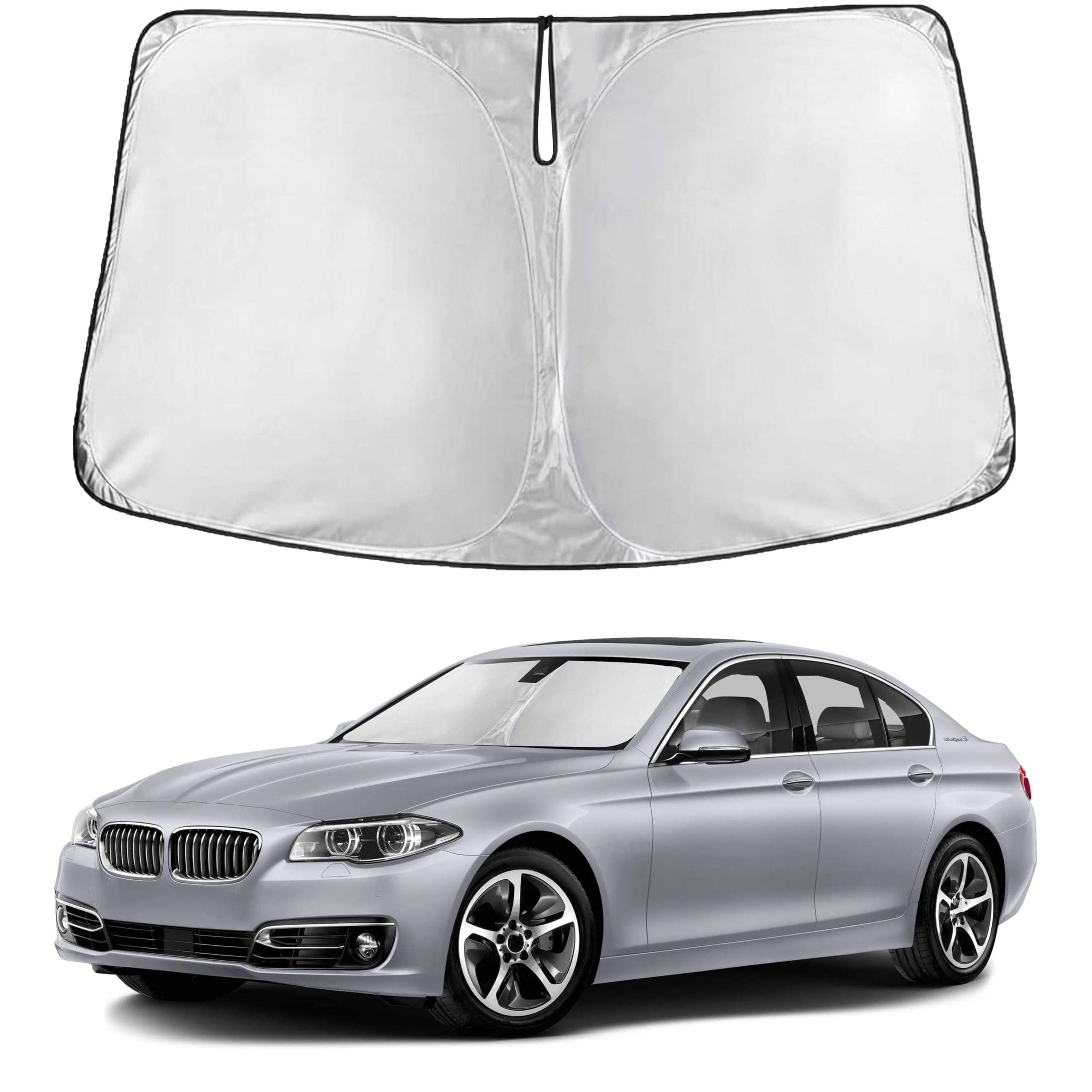 EcoNour Windshield Sunshade for Nissan Ariya 2023–2025 | Custom Fit Front Window Sun Shade | Blocks Harmful UV Rays &amp; Reduces Heat | Foldable Sun Visor with Storage Pouch