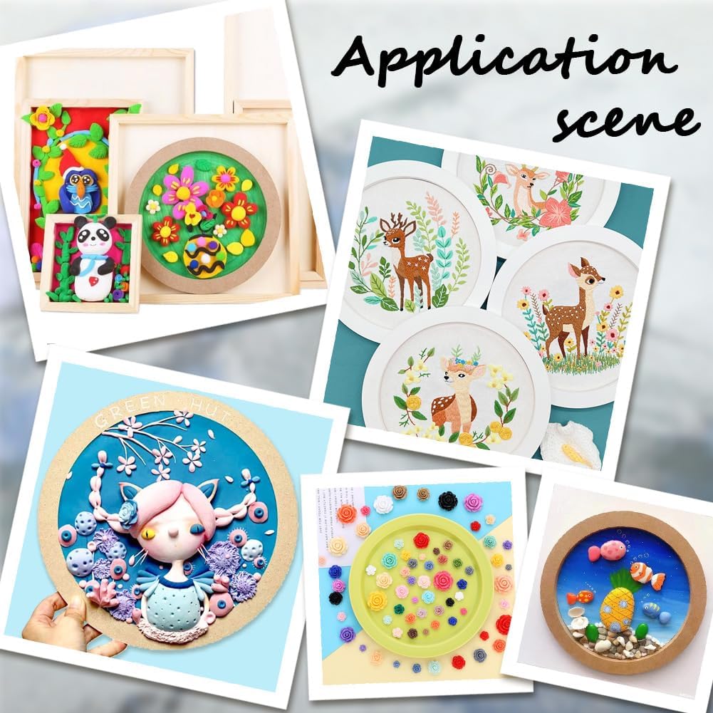 GORGECRAFT 4Pcs Unfinished Wood Canvas Boards 15x1cm Round Circle Wooden Cradled Panels Blank Painting Wood Boards for Watercolor Oil Painting Drawing Pouring Easel Display DIY Art Crafts Decor