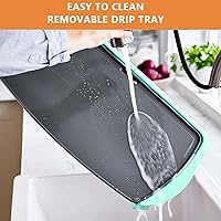 Vista 7 de Plancha eléctrica antiadherente de cerámica extra grande, para panqueques, huevos, hamburguesas y más, bandeja de goteo extraíble, control