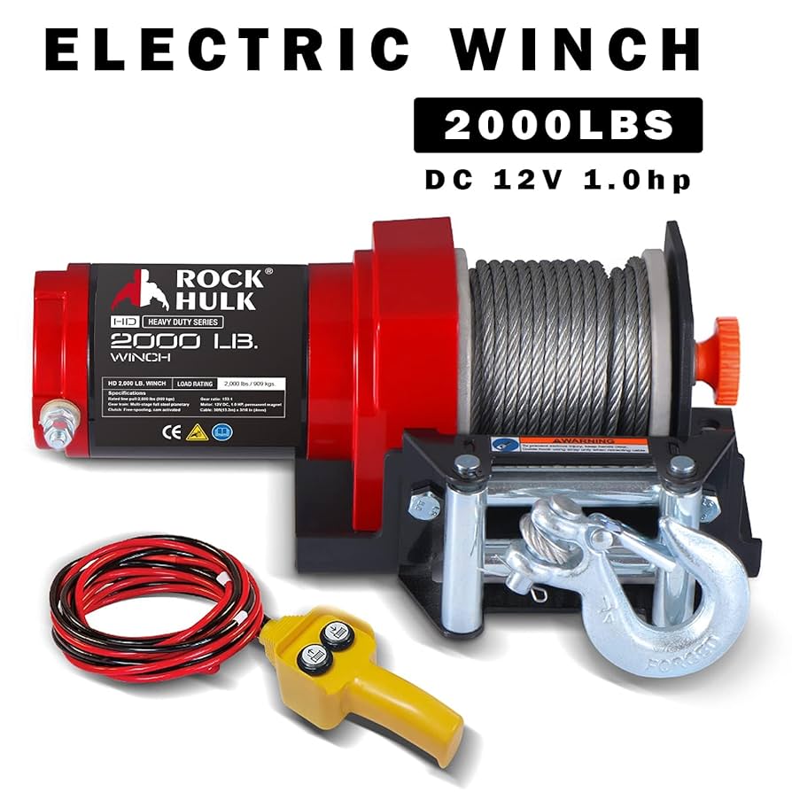 Amazon.com: RUGCEL WINCH 2000lb 12V ATV/UTV Electric Winch