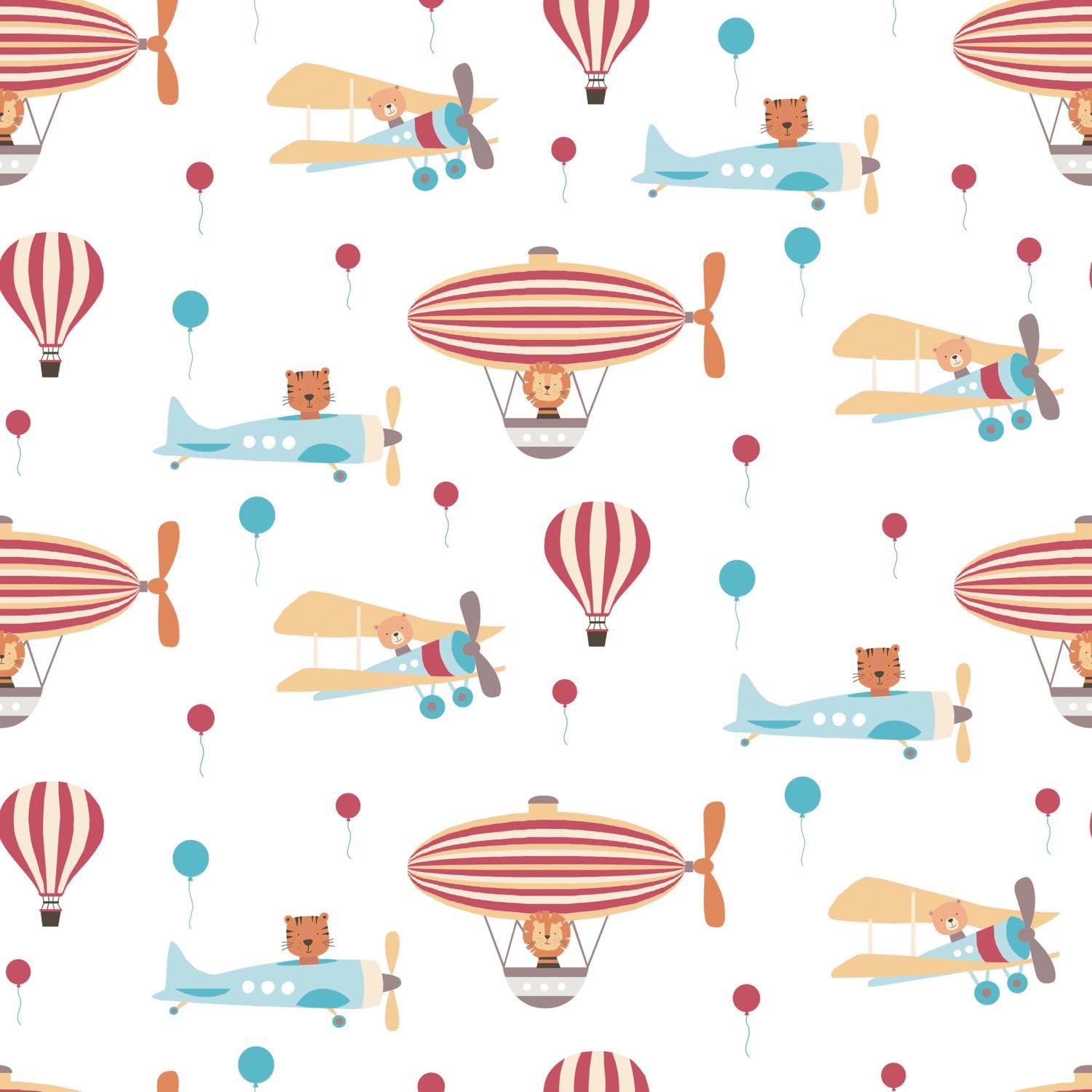 Papier peint intissé animal blanc rouge beige bleu Profhome 381261-GU