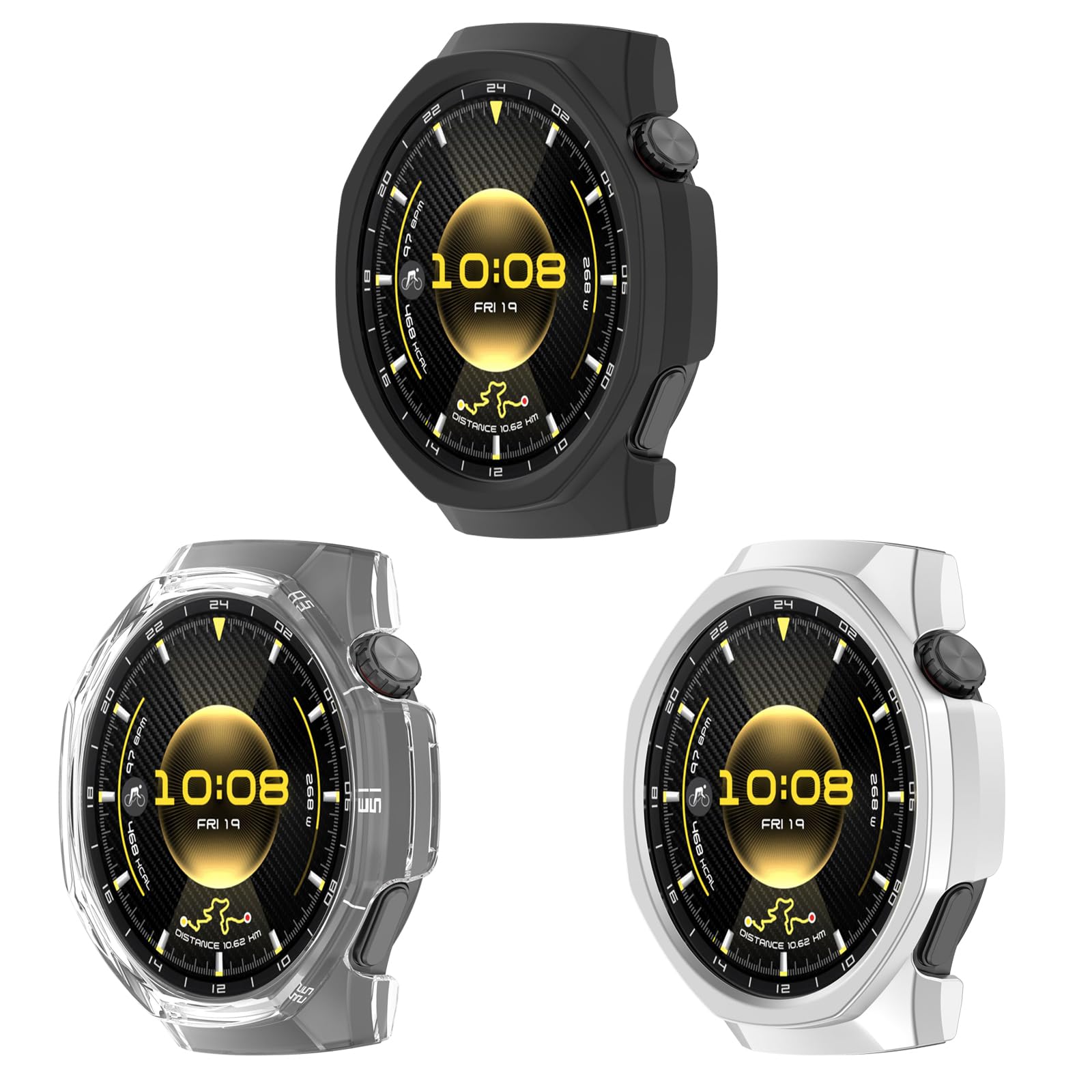 3-Pack Compatible for Huawei Watch GT6 Pro Case Hard PC Protective Bumper Cover Case for Huawei Watch GT6